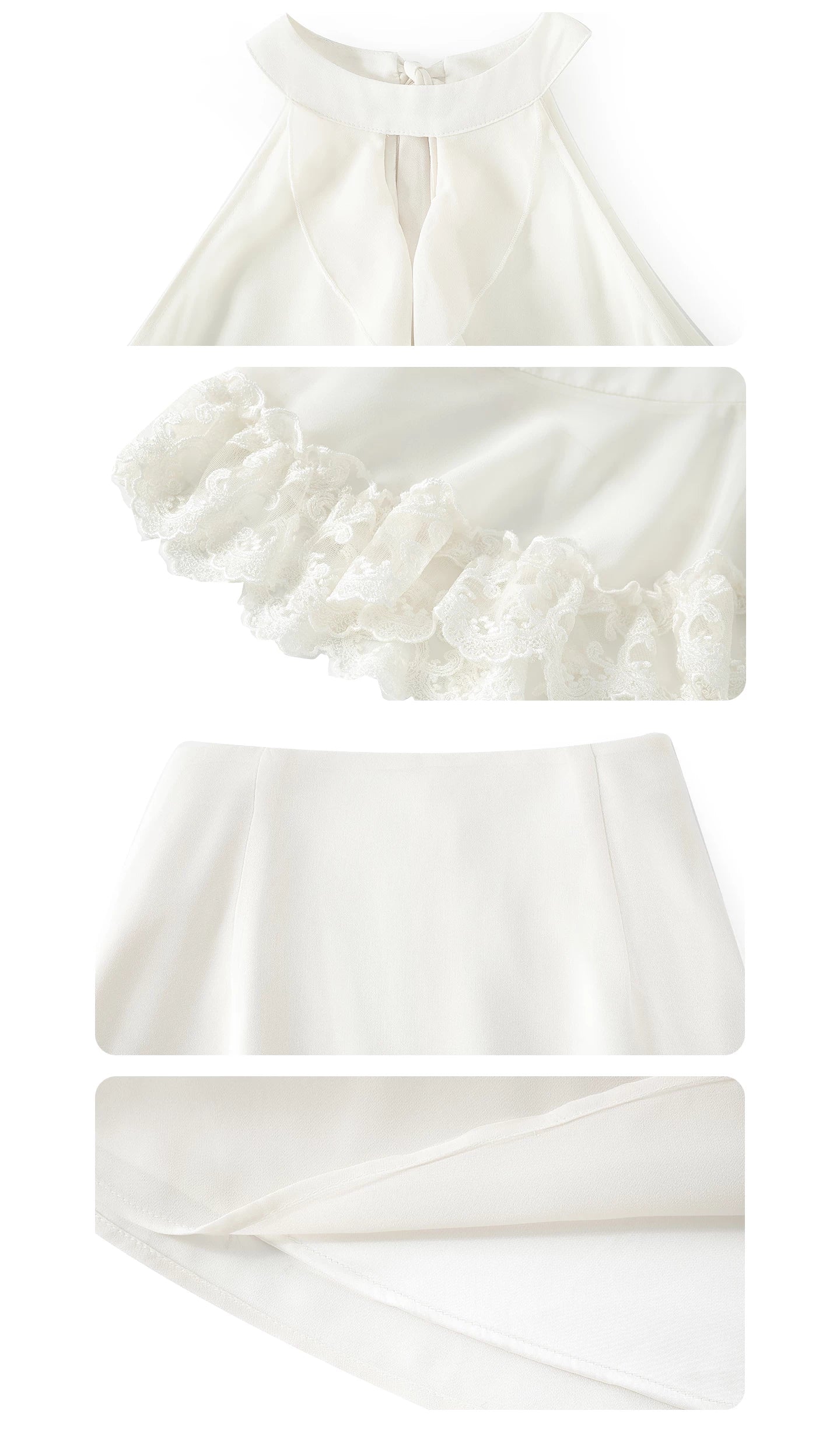 Barb Chill Neck Top Drape Skirt Set