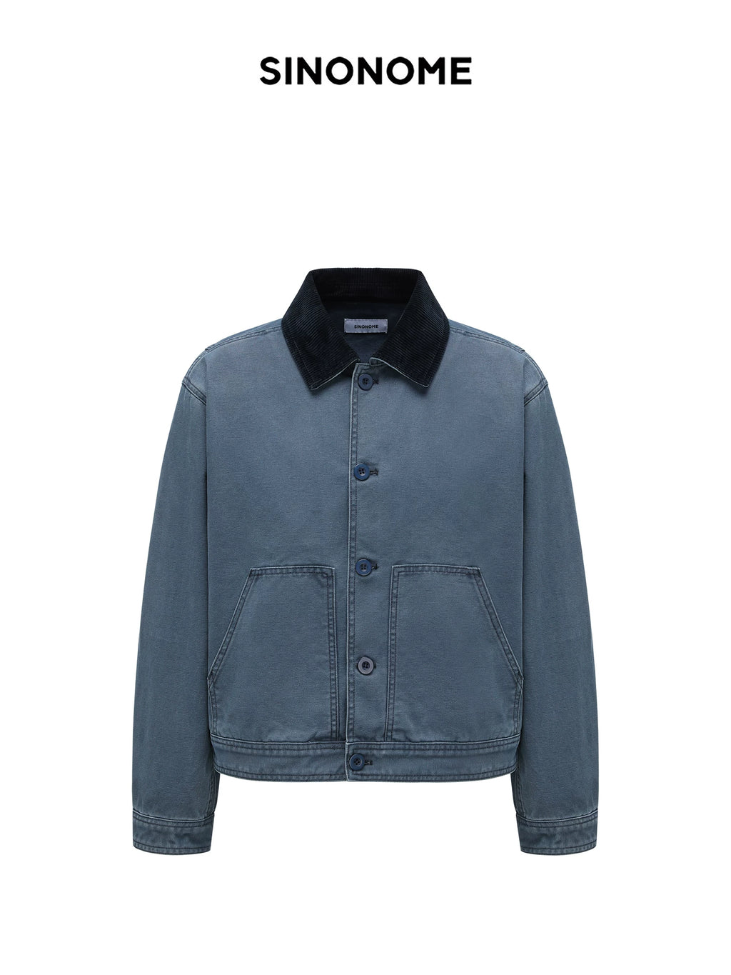 SINONOME cotton washed old corduroy French work short wide jacket cleanfit