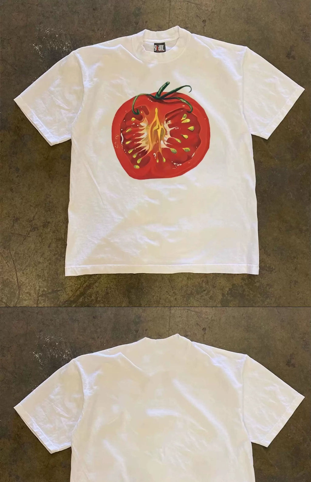 UPUPXIA Tomato Print Loose Tee