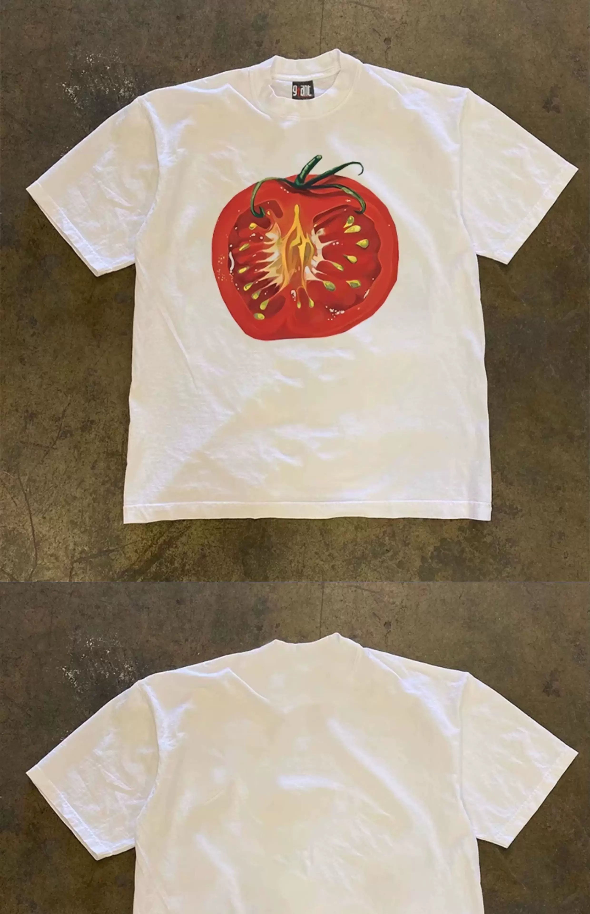 UPUPXIA Tomato Print Loose Tee