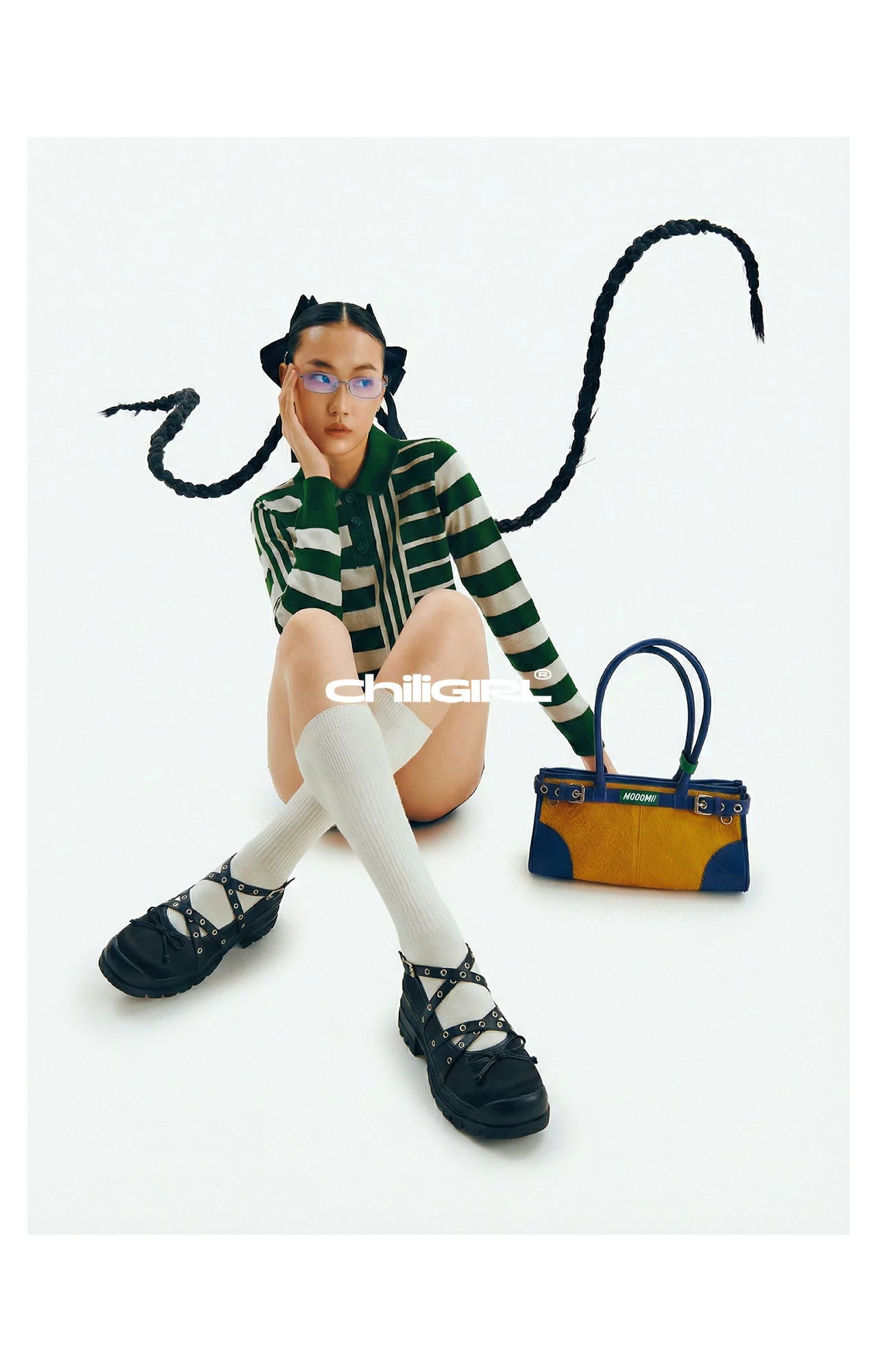 CHILIGIRL Rivet Strap Platform Shoes