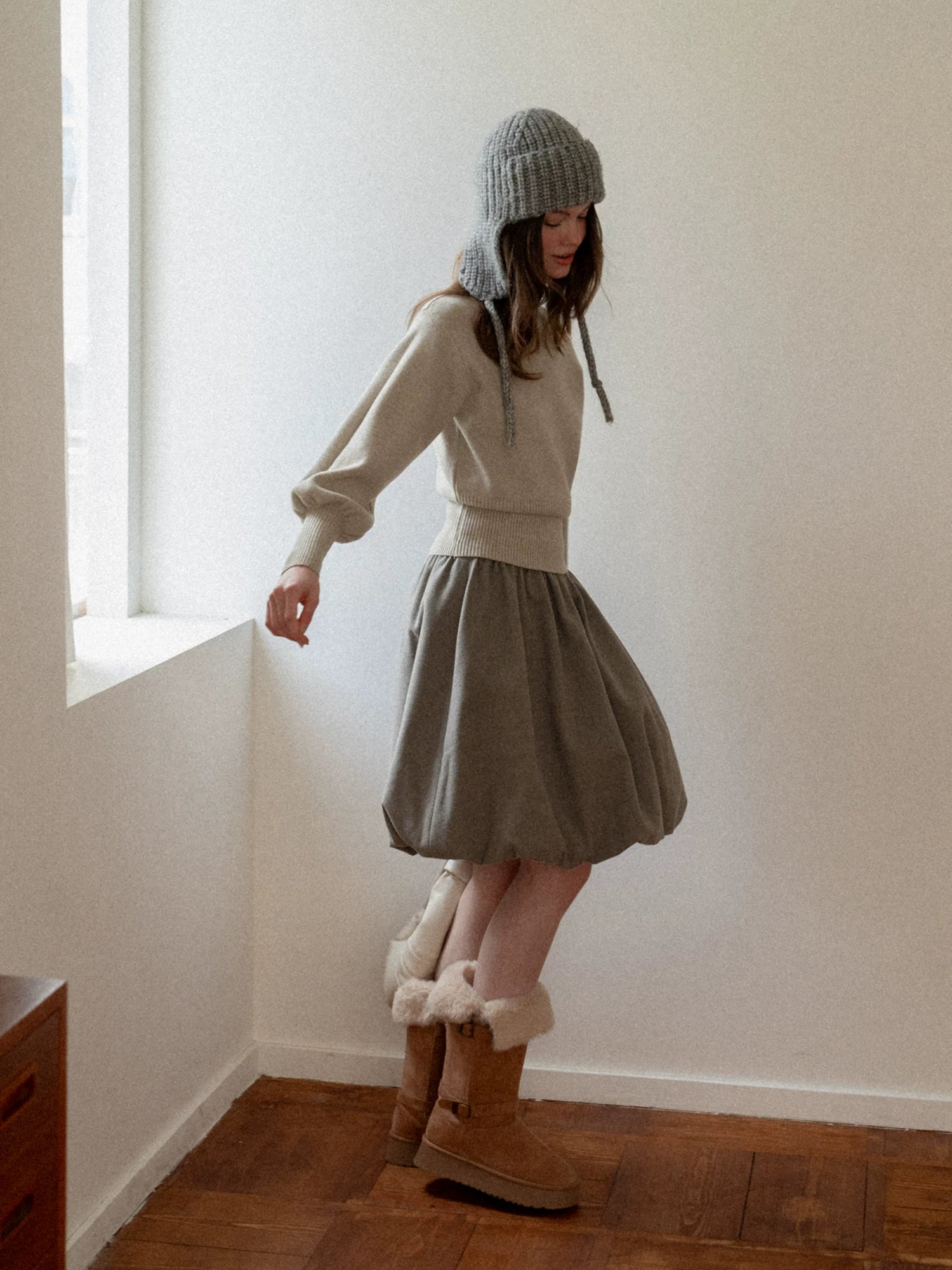 EGGKA Semi-turtleneck Slim-fit Thickened Knitted Sweater