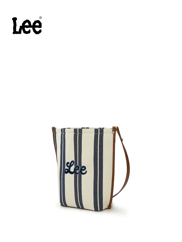 Lee Stripe Large Capacity Embroidered Shoulder Bag