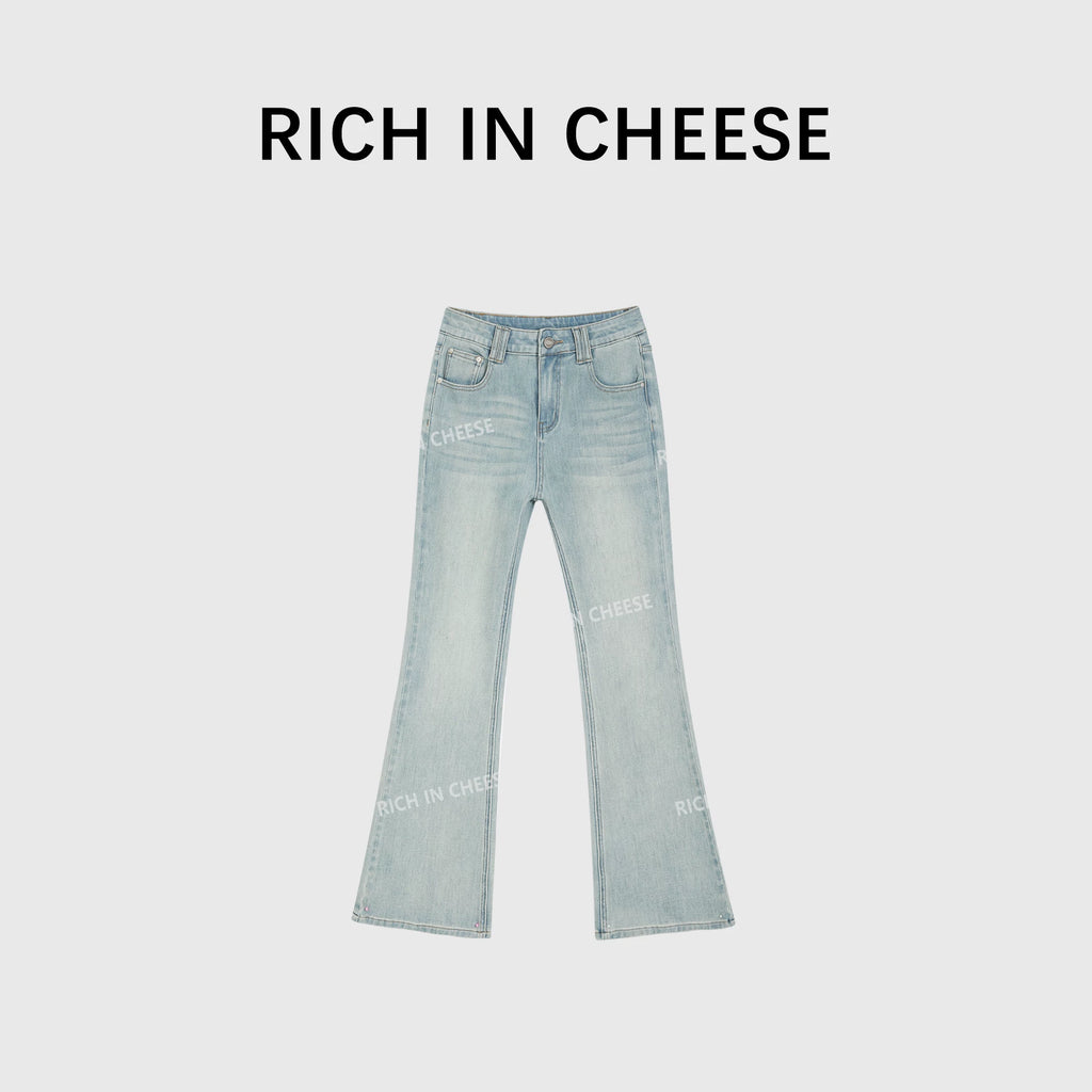 RICH IN CHEESE Vintage Low-rise Stretch Jeans