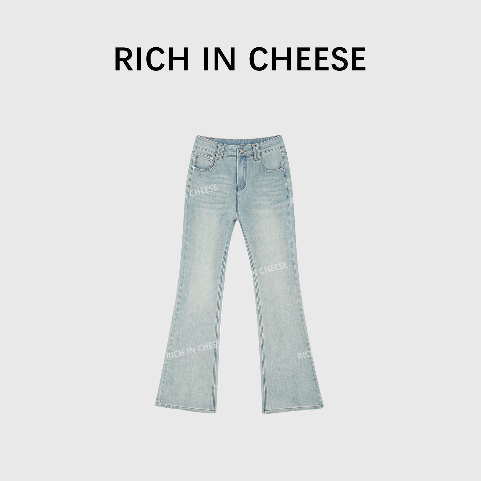 RICH IN CHEESE Vintage Low-rise Stretch Jeans