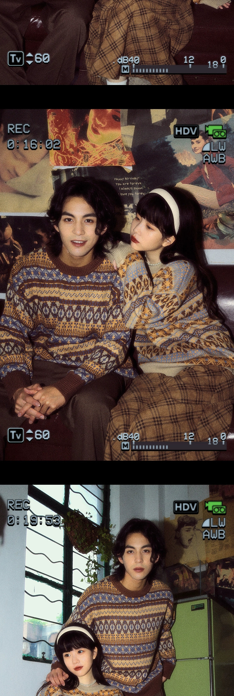 ALOHA Vintage Niche Lazy Striped Knitted Sweater