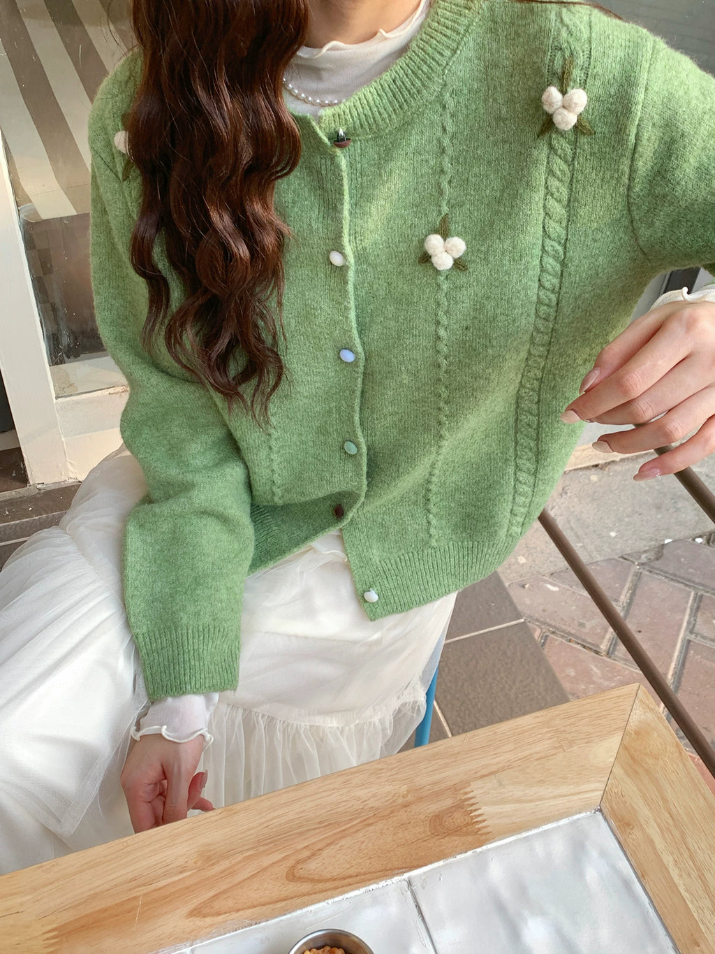 Even Korean White Lazy Sweater