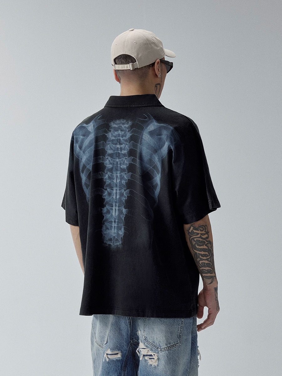 F2CE Washed and Old Casual Versatile POLO Shirt