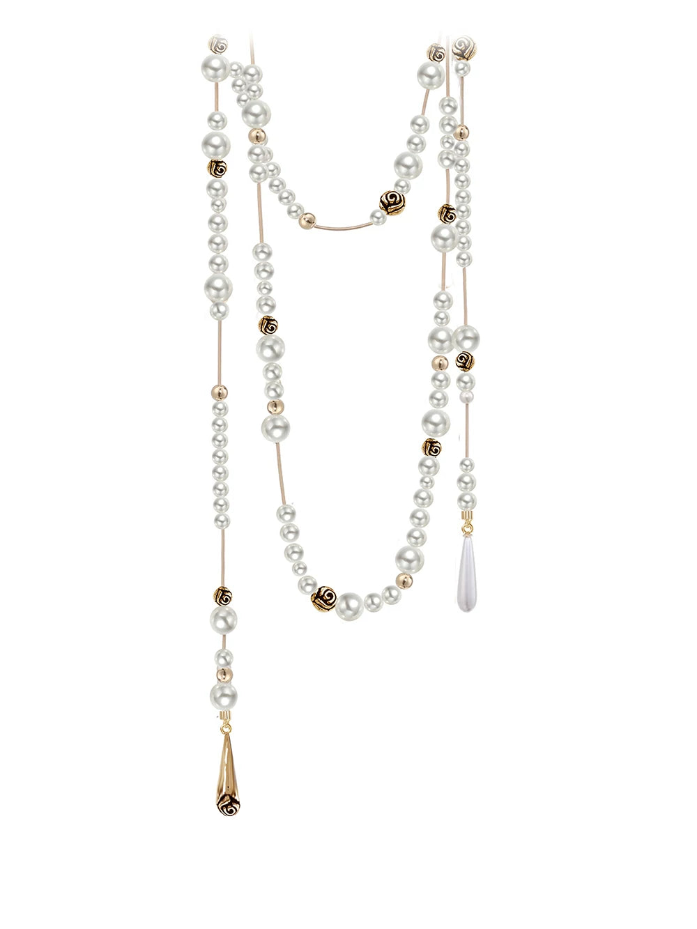 MASW Pearl Necklace Lazy Wind Adjustable Sweater Chain