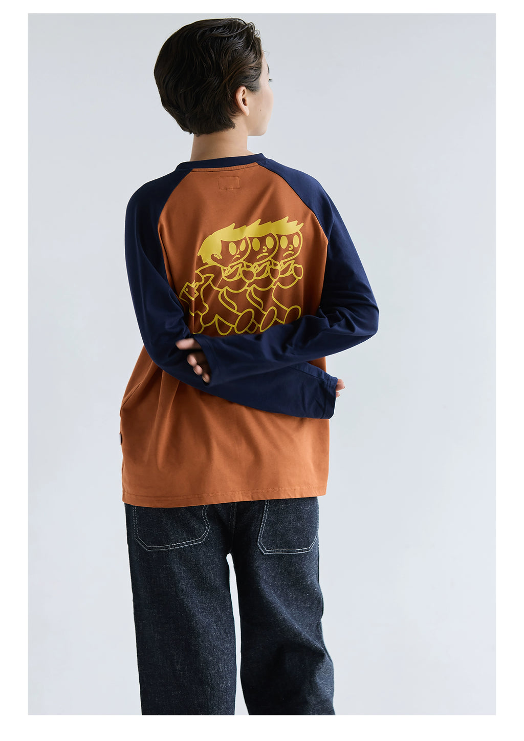 BENT IDEA Casual Color Matching Shoulder Long Sleeves