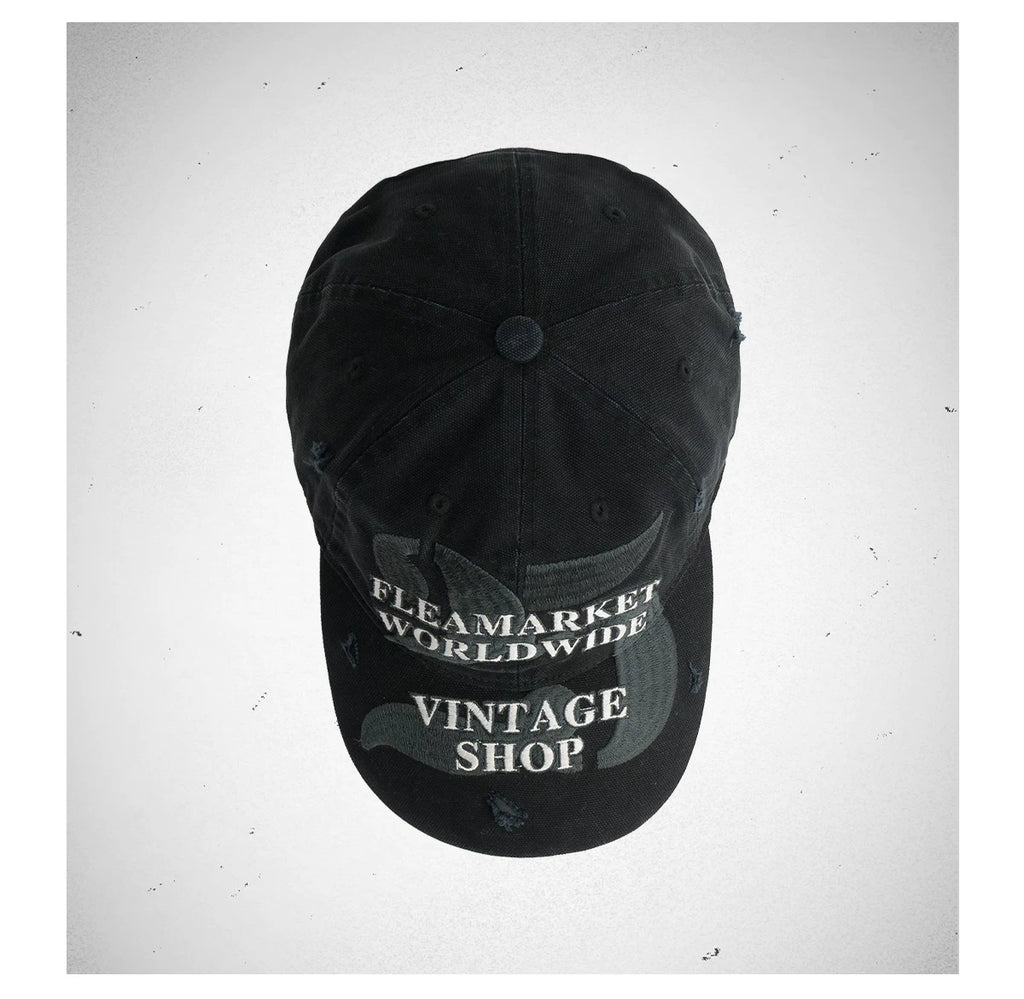 Fleamarket Cotton Embroidered Curved Brim Worldwide Vintage Shop Baseball Cap