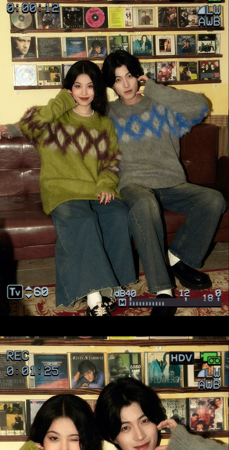 ALOHA Vintage Lazy Rhombus Sweater