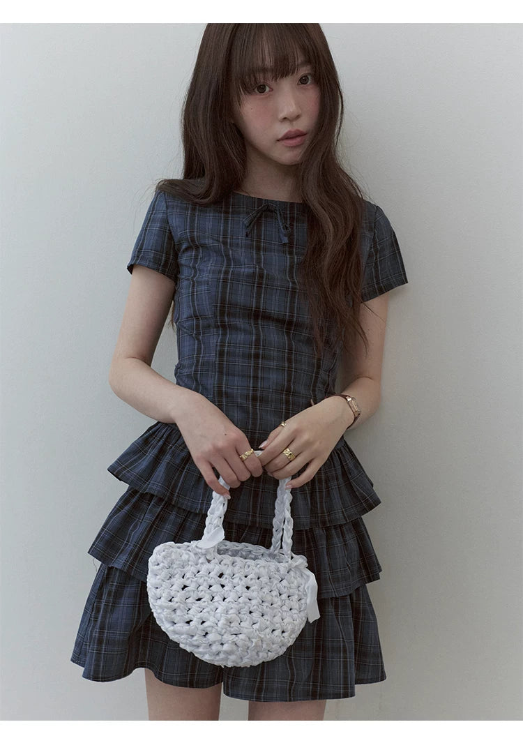 VOOE Bow Plaid Dress