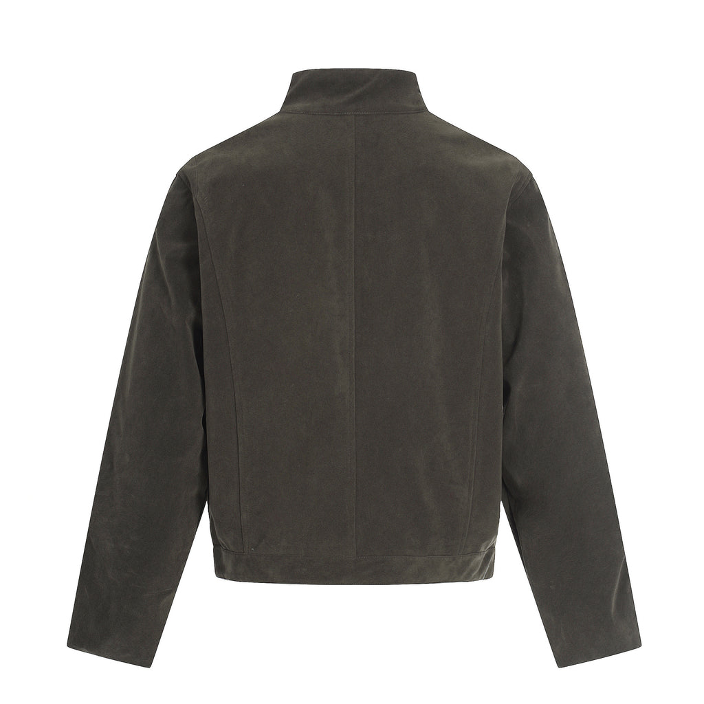 11KN Retro Fleece Simple Stand-up Collar Jacket