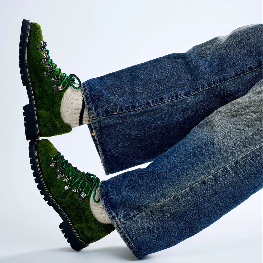 TERRAKOO Suede Flip Fur Leather Mountaineering Contrasting Leather Shoes