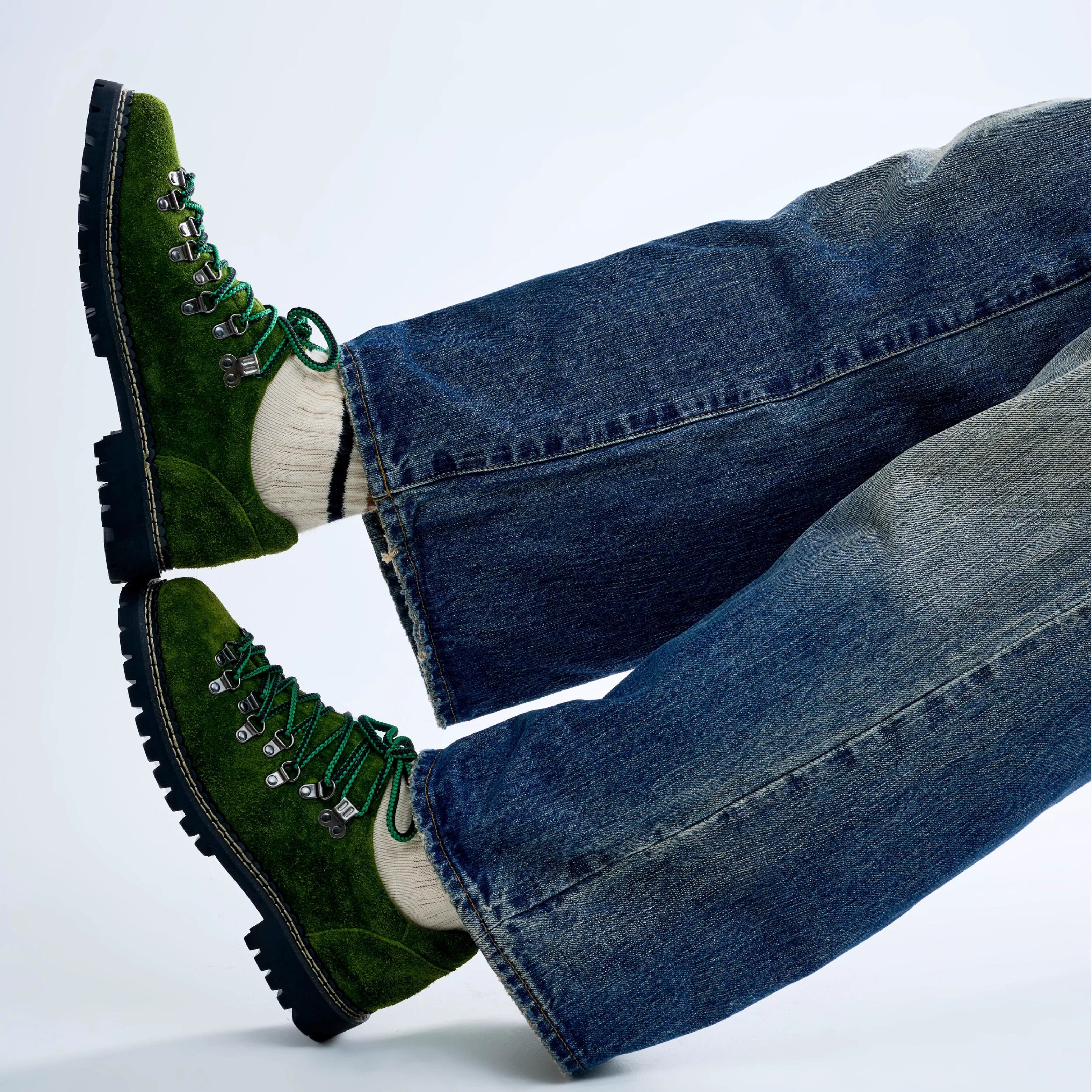 TERRAKOO Suede Flip Fur Leather Mountaineering Contrasting Leather Shoes