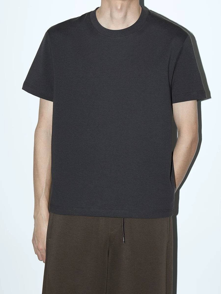 PLUS NO LOGO Retro Casual Simple Shoulder Tee