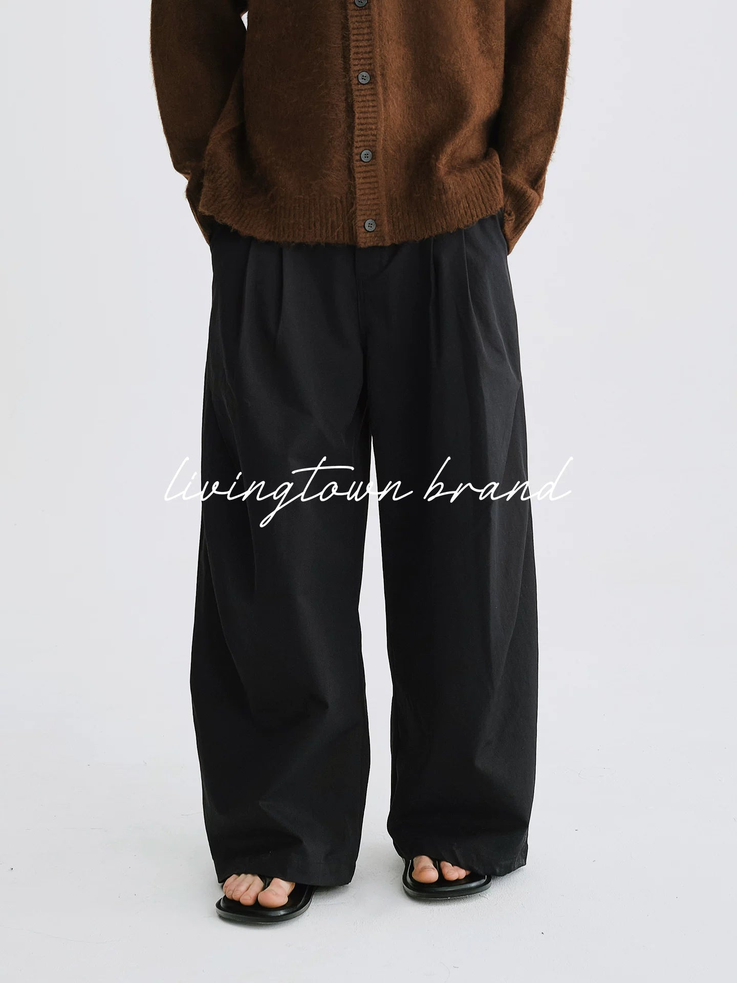 LIVINGTOWN Simple Casual Straight Casual Trousers
