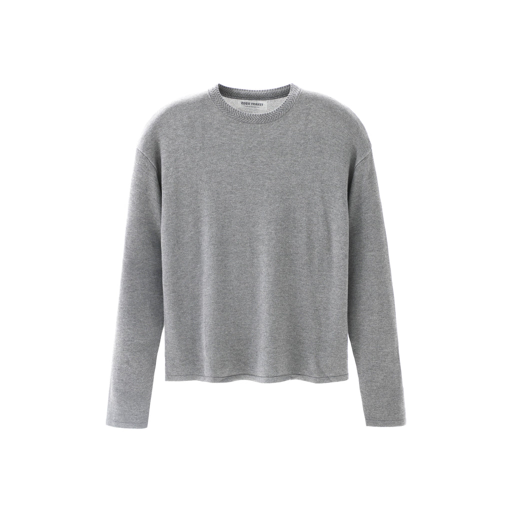 ZOZOFOREST Row Style Wheat Ear Collar Old Money Basic Commuter Base Knitted Long Sleeve