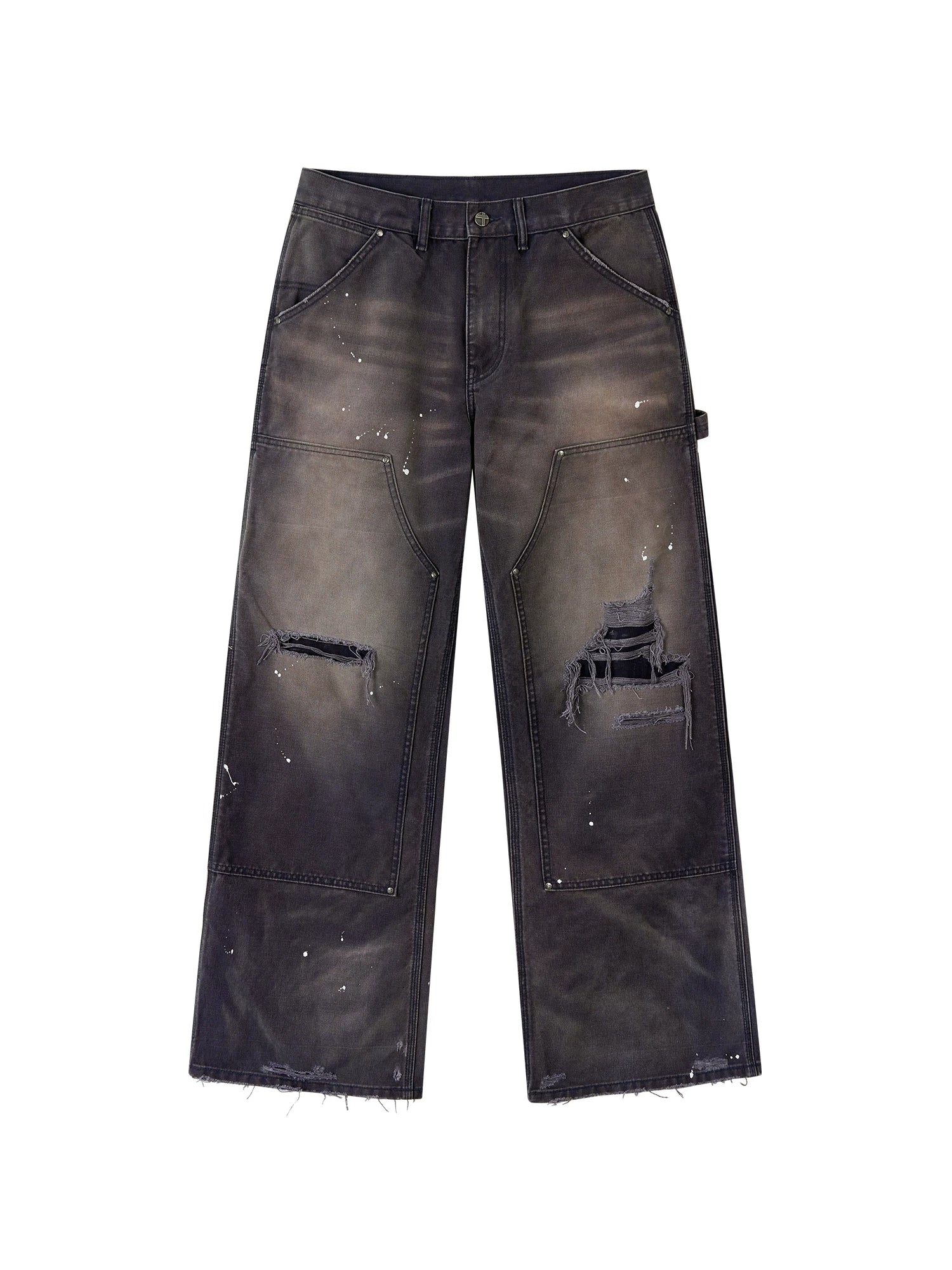 SGW Ink Splashing Loose Straight Overalls