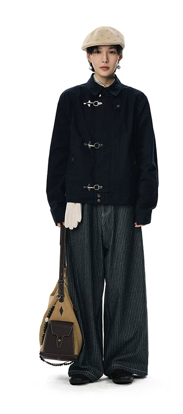 Sameuoo Micro Loose Short Hem Micro Jacket