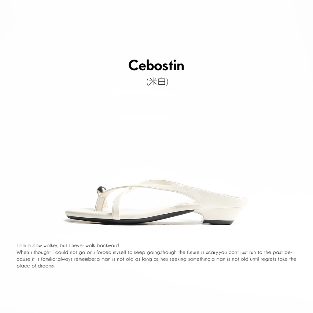 Cebostin Metal Buckle Toe Versatile Sandals