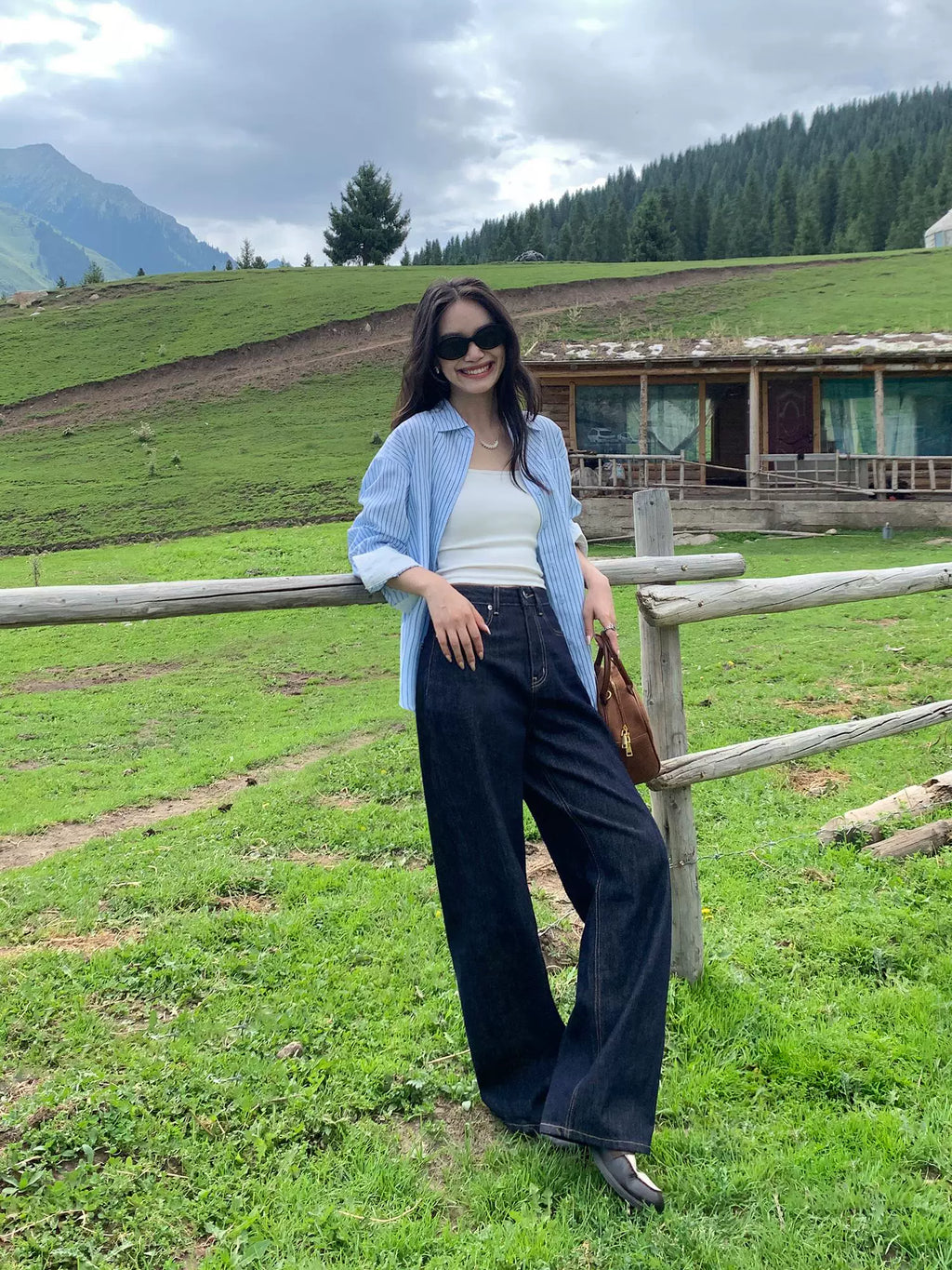 Pusumede Vintage Wide Leg Loose Skinny Straight Jeans