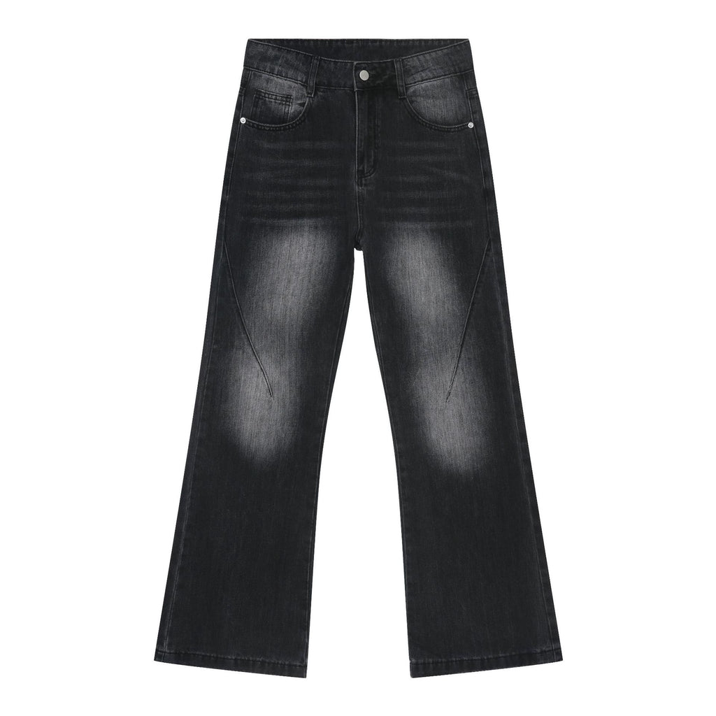 PUBLICRADIO Vintage Stitched Washed Denim Flared Pants