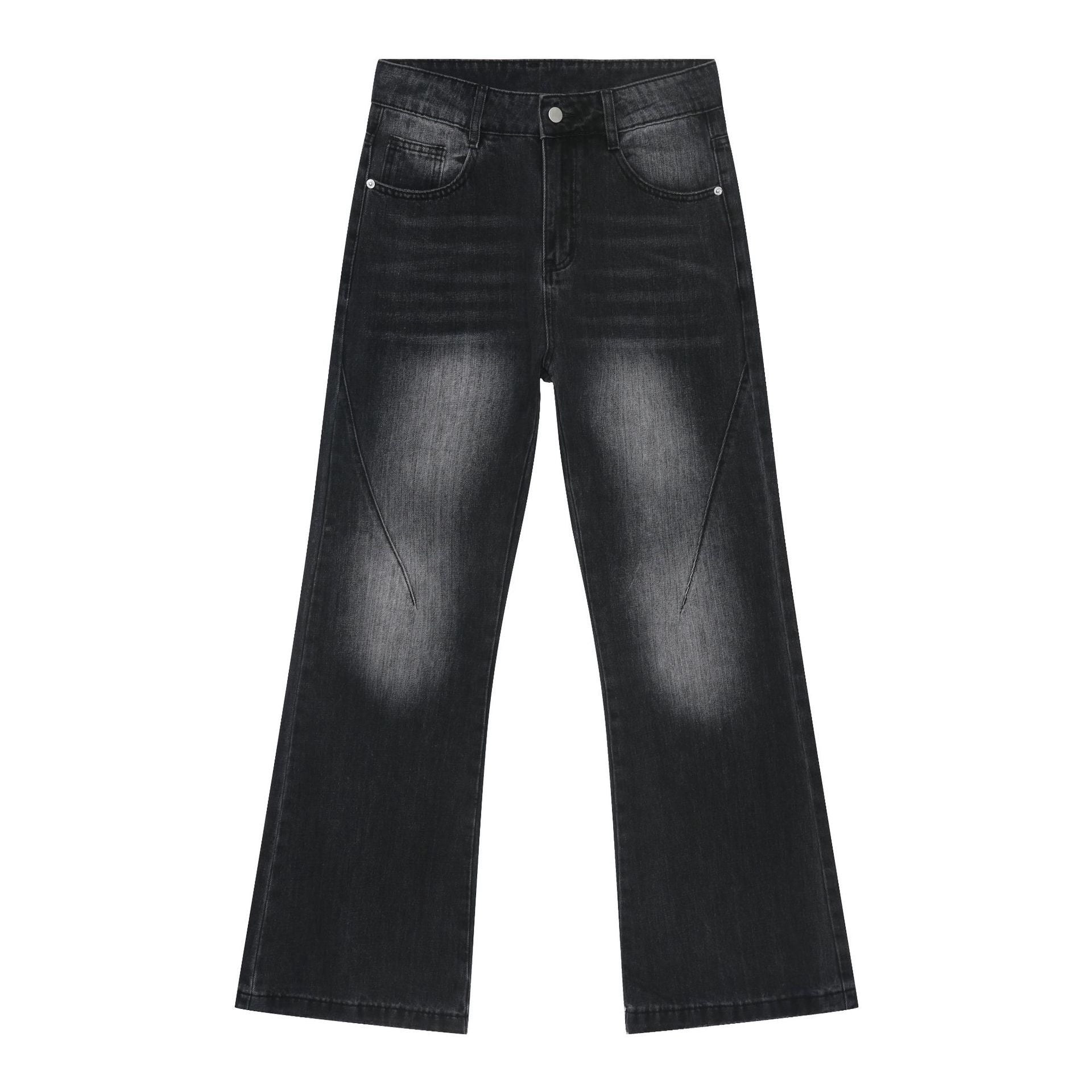 PUBLICRADIO Vintage Stitched Washed Denim Flared Pants