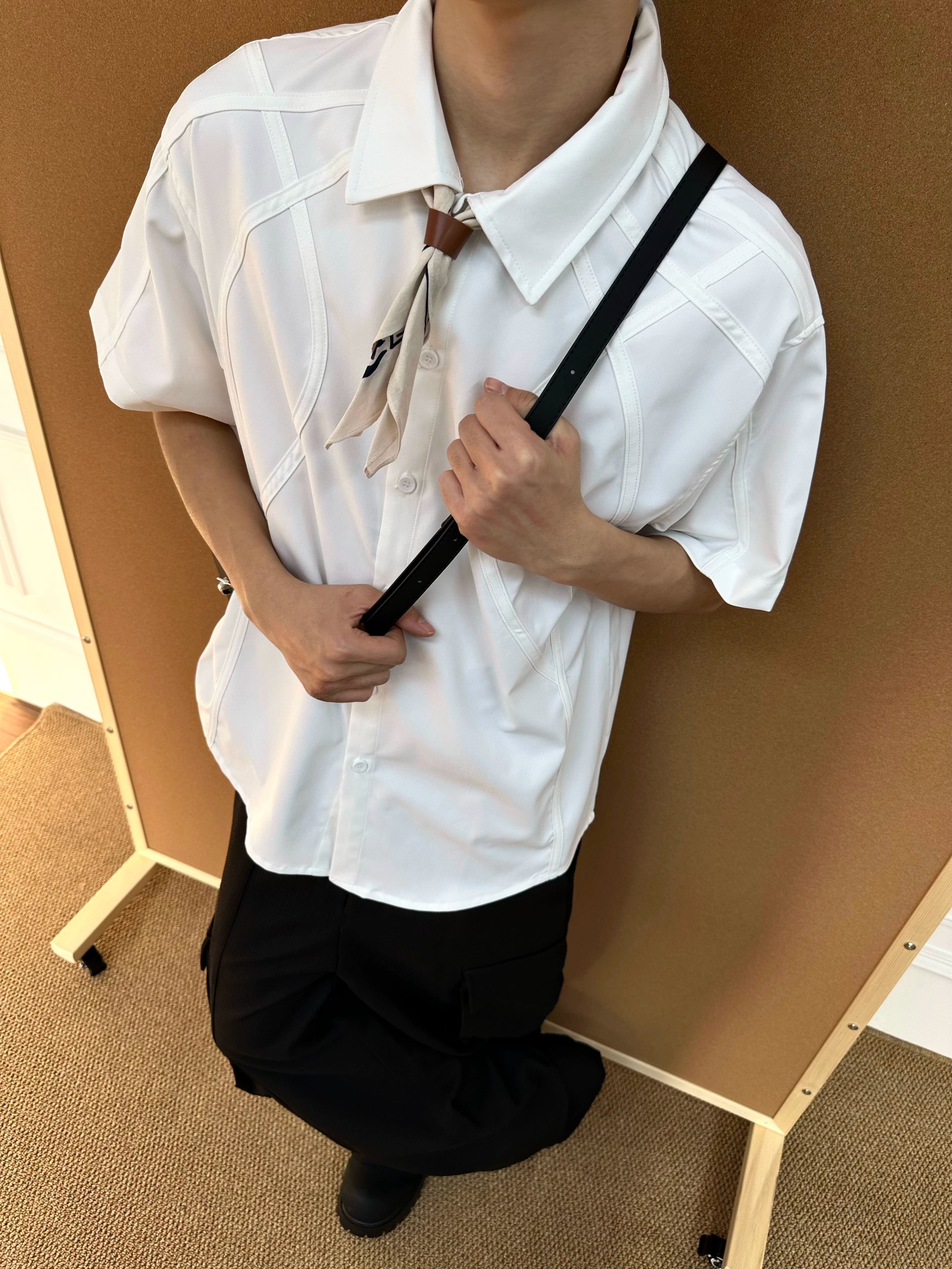 BeOurRule Striped Splicing Structure Shirt