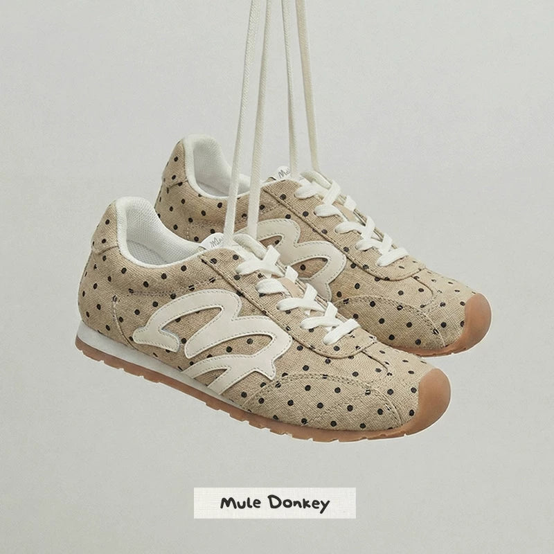 Donkey Vintage Polka Dot Versatile Flat Sneakers
