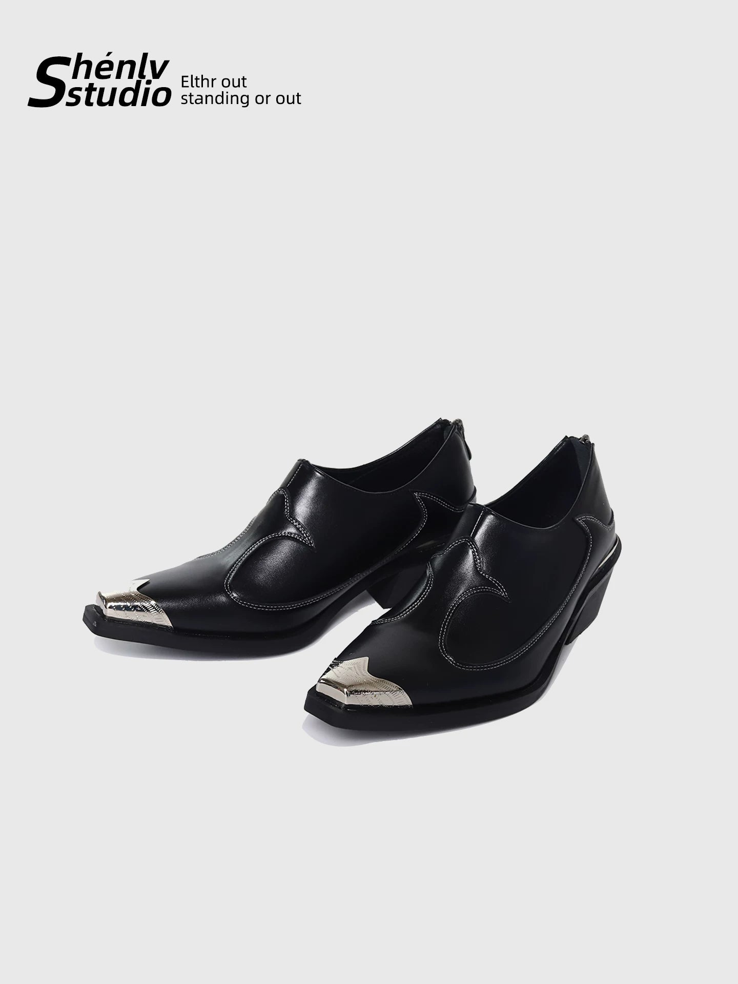 SHENLV STUDIO Pointed-toed High-heeled Leather Shoes