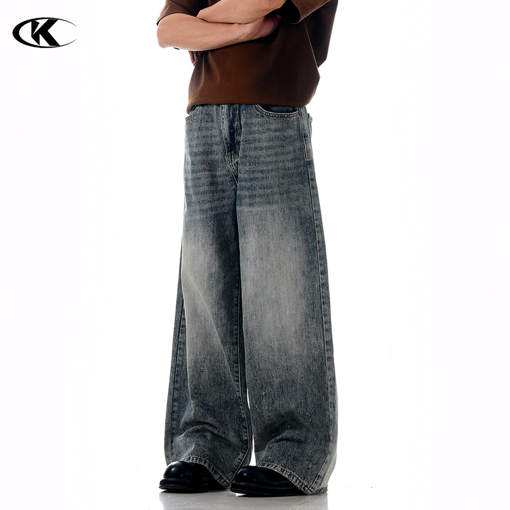 11KN Retro Loose Gradual Change Wear Three-dimensional Casual Pants