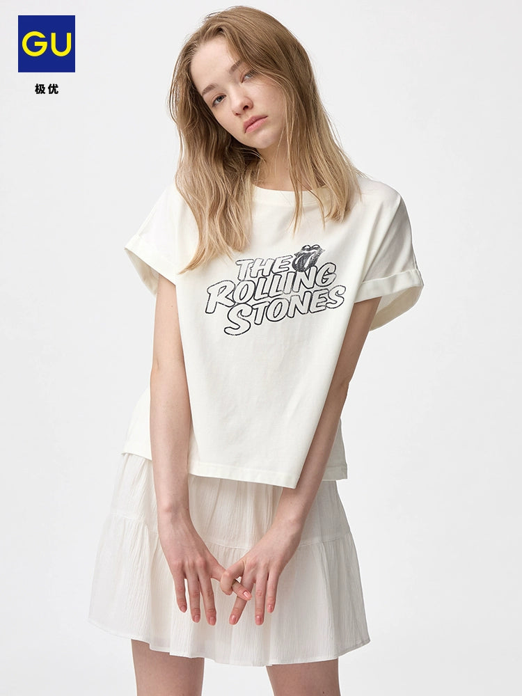 GU Washed Retro Printed Casual Tee