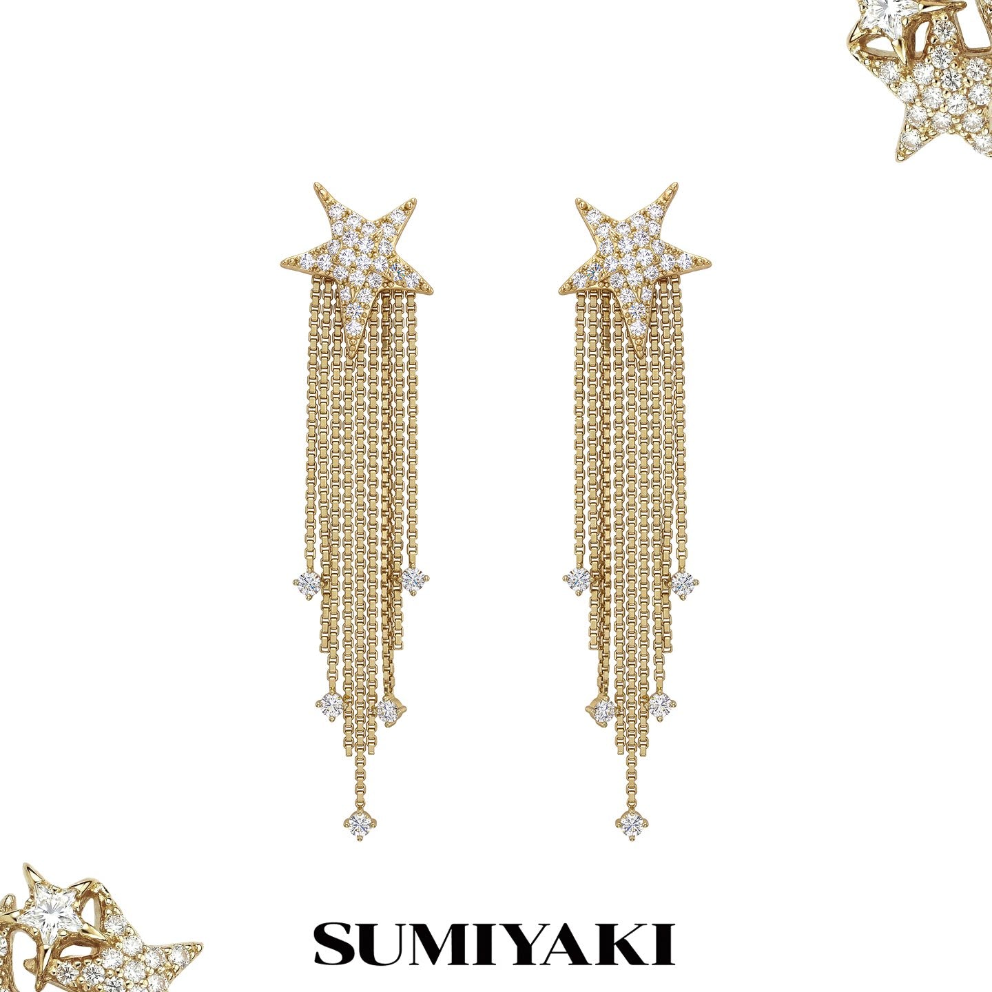 SUMIYAKI Burst Full Diamond Fringed Earrings