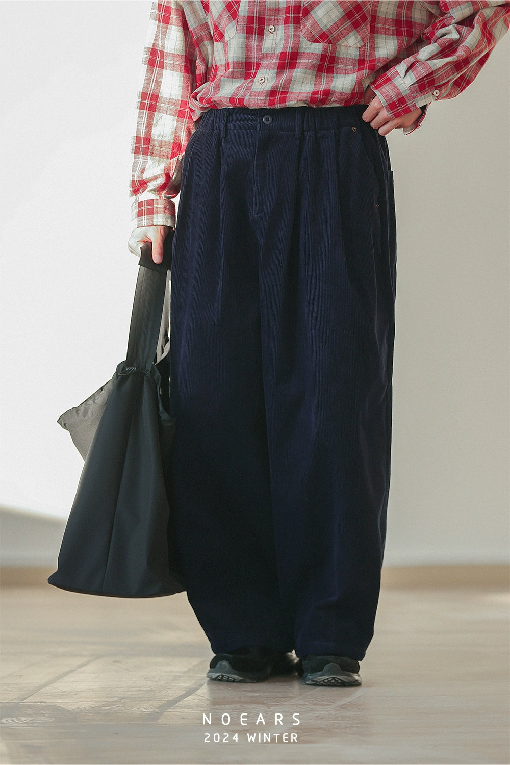 NOEARS Japanese Retro Corduroy Wide-leg Pants