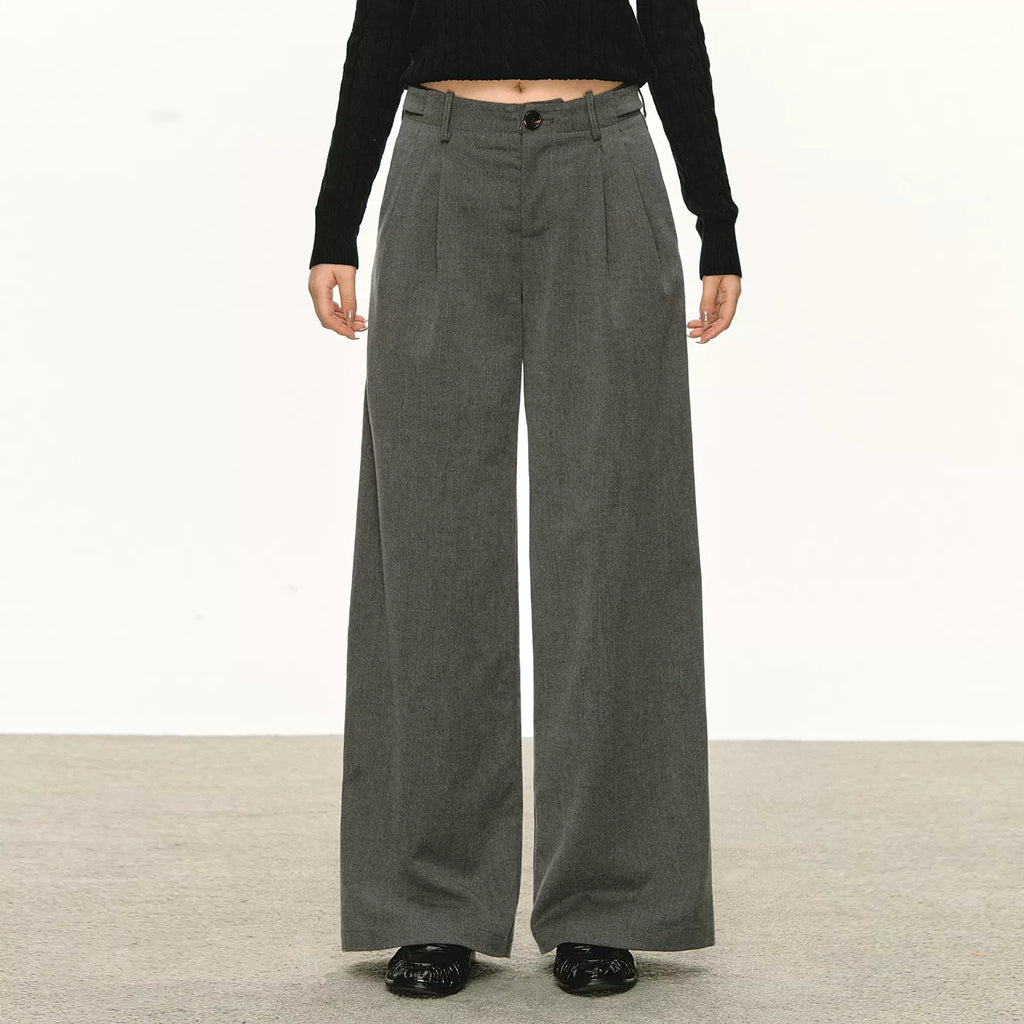 Anna Aneae Tencel Wool Drape Suit Pants