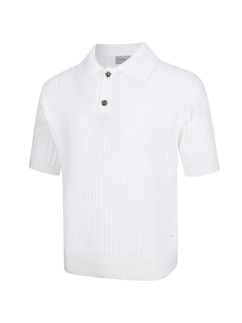 EME Knitted Relief Breathable Polo Short Sleeve