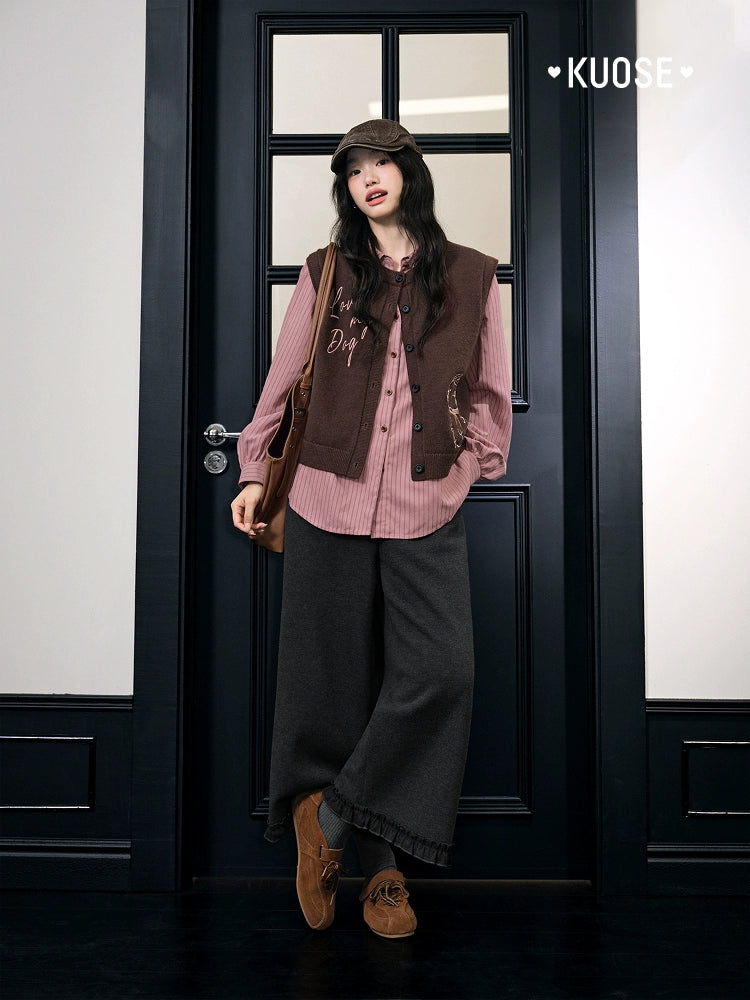 Kuose Embroidered Knitted Vest