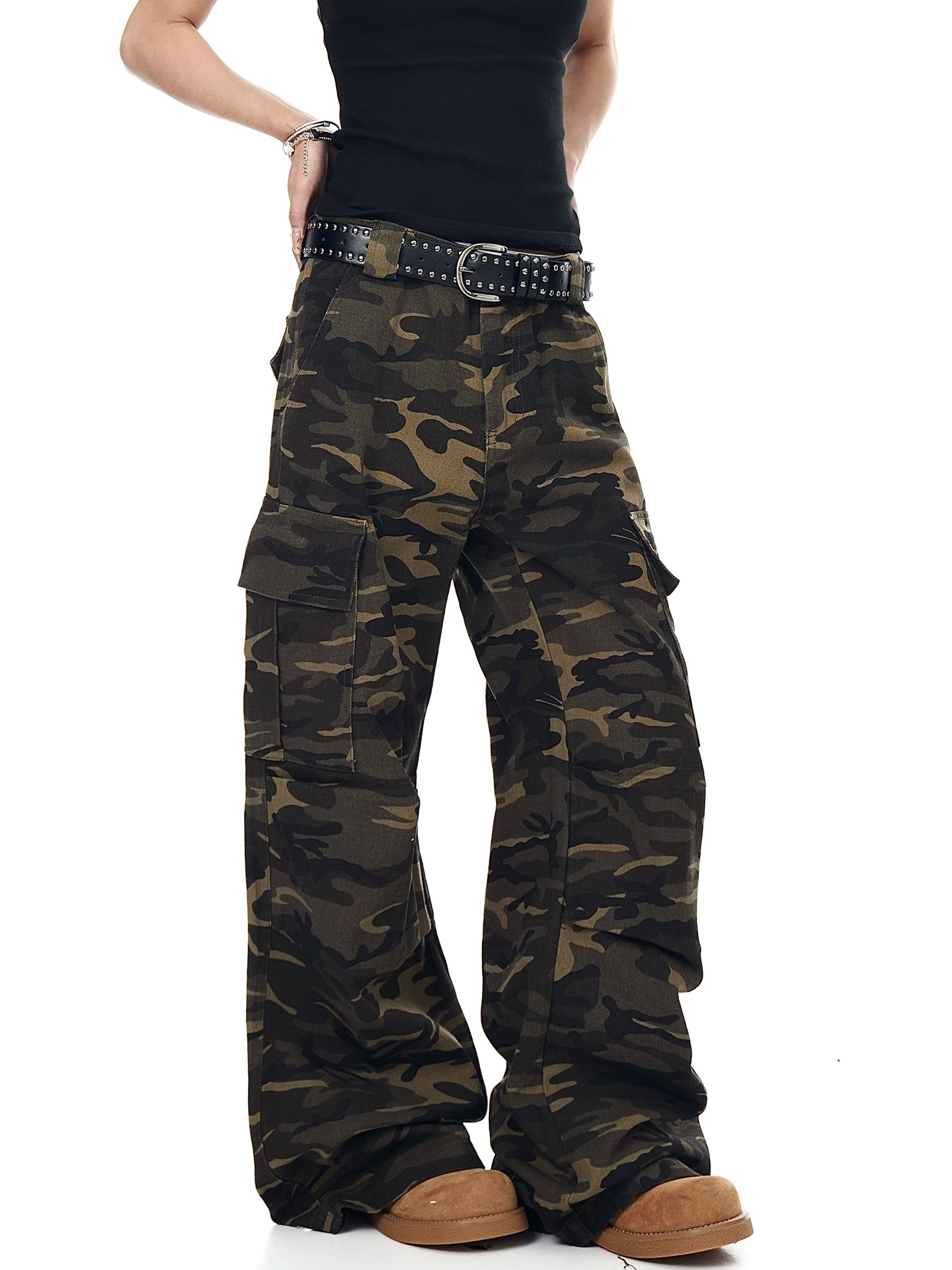 BLACKLISTS Camouflage Tooling Straight-leg Micro-pull Pants