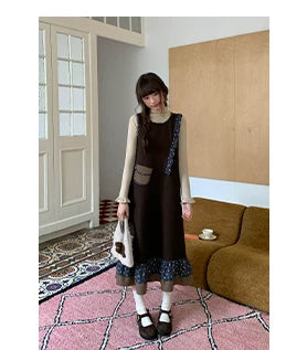 Kano Floral Checked Lace Pouch Vest Skirt