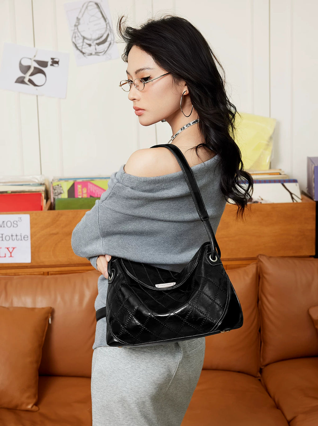 SmoSmos Temperament Fashionable Shoulder Rhombus Bag