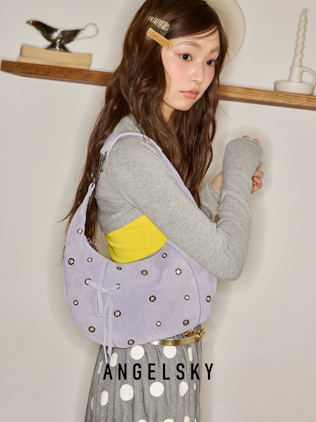 ANGELSKY Suede Premium Underarm Bag