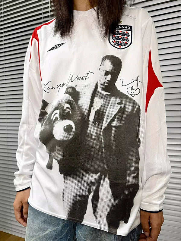 KANYE Retro Versatile Portrait Print Tee