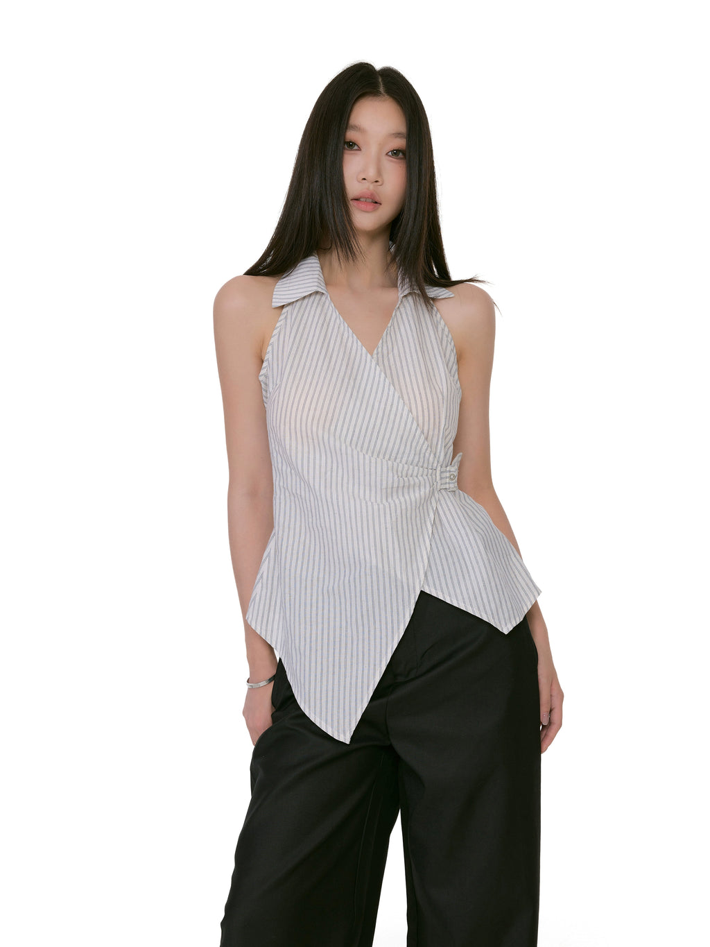 WITHMIN Skinny Striped Shirt Vest