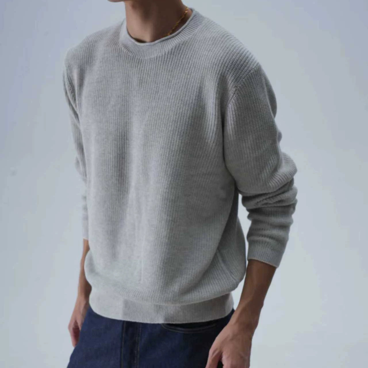SEE ALSO Slack Minimalist Crew Neck Long Sleeve Knitted Sweater