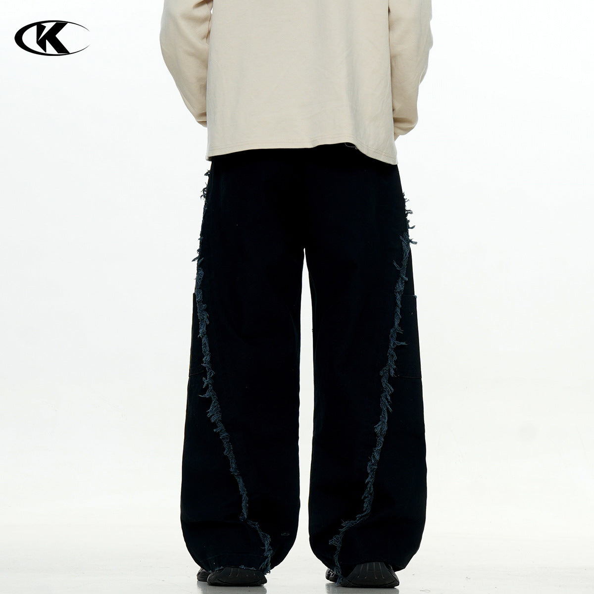 11KN  rough edge splicing multi-pocket tooling jeans