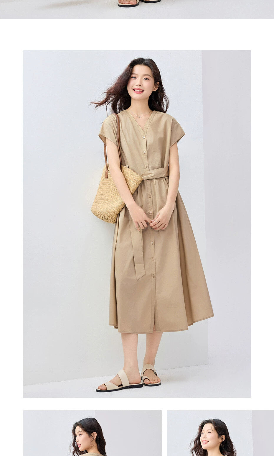 Giordano V Neck Strap Short Sleeve Dress