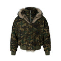 NOMANIAI Camouflage Stand-up Collar Hooded Flight Jacket