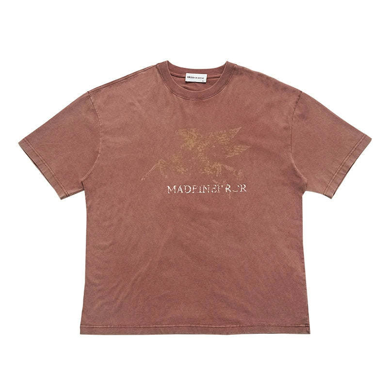 Madeinerror Retro Do Old Leaven Wash Print Tee